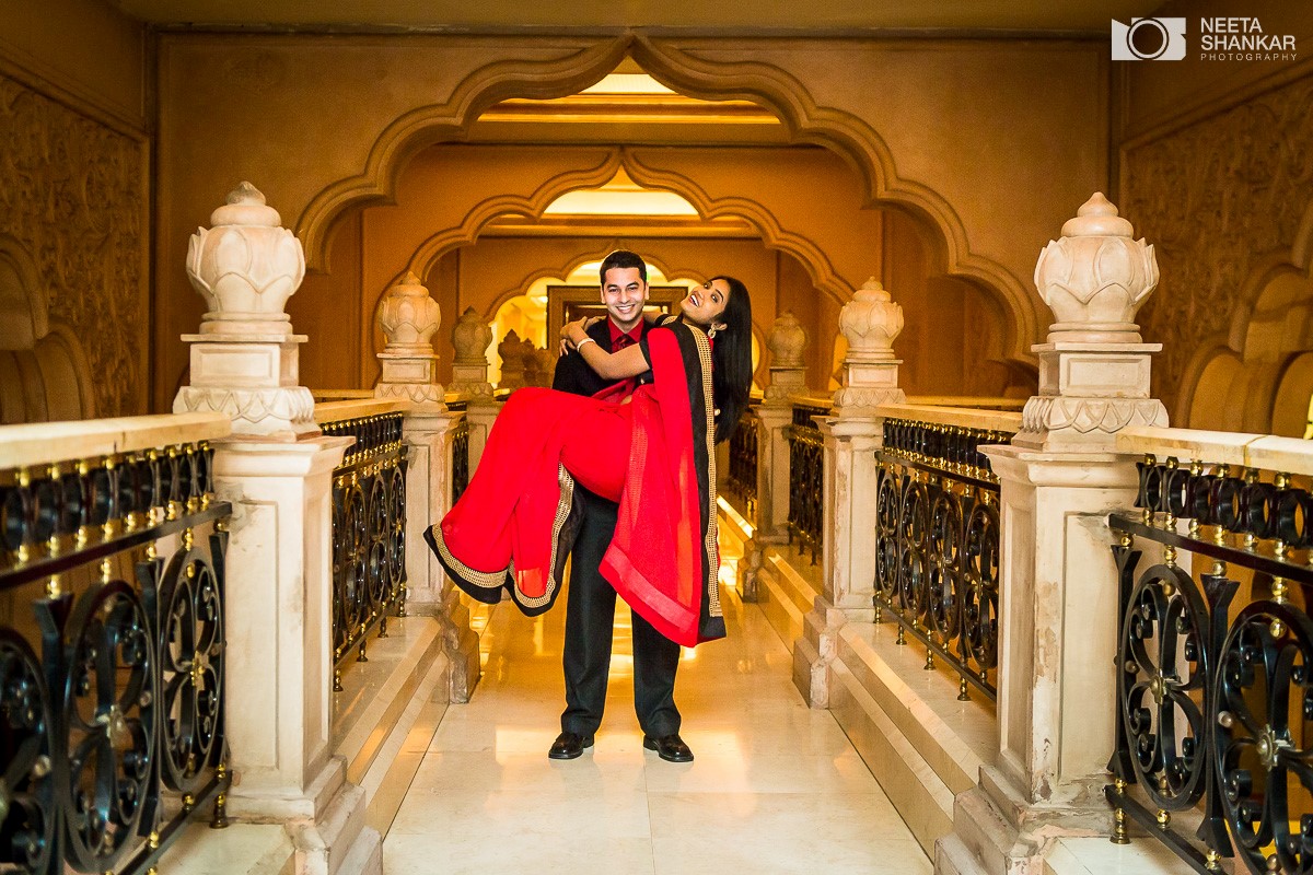 Leela-Palace-Bangalore-Couple-Pre-Wedding-Candid-Black-Red-Theme-Shoot