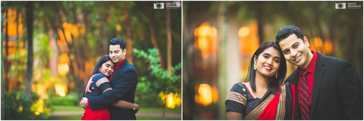 Leela-Palace-Bangalore-Couple-Pre-Wedding-Candid-Black-Red-Theme-Shoot