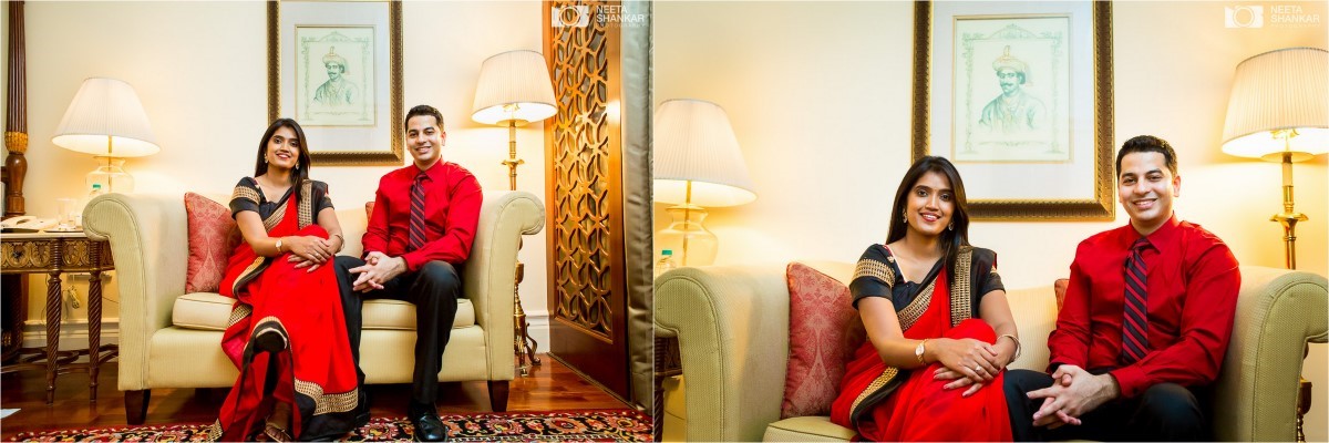 Leela-Palace-Bangalore-Couple-Pre-Wedding-Candid-Black-Red-Theme-Shoot