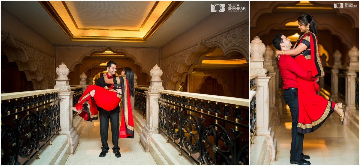 Leela-Palace-Bangalore-Couple-Pre-Wedding-Candid-Black-Red-Theme-Shoot